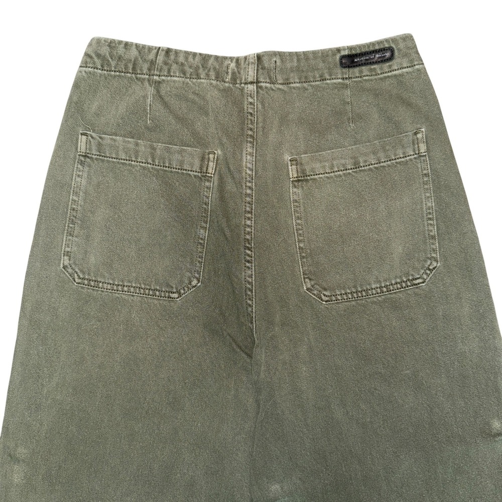 EUC Articles of‎ Society Wide Leg Crop Pants Utility Pockets Olive Green Size 29 - Picture 6 of 6